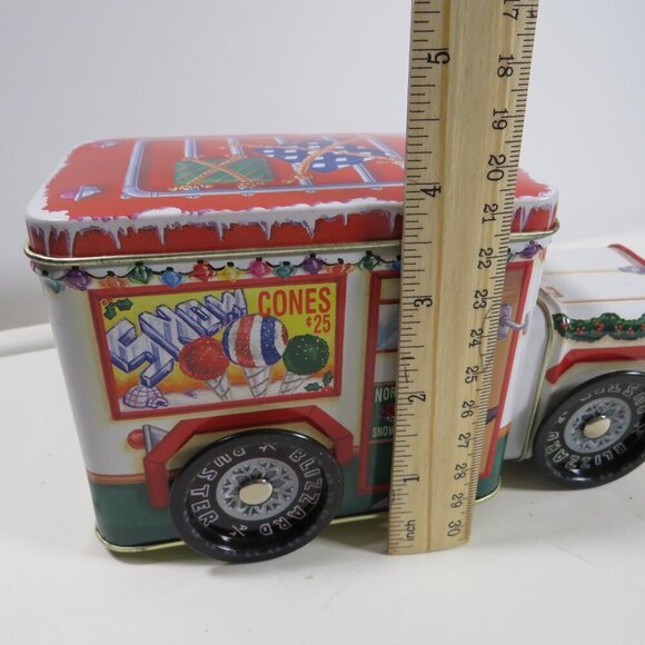 Snow Cone Food Truck Metal Tin ROLLING WHEELS Like New Blizzard Buster - Picture 10 of 11